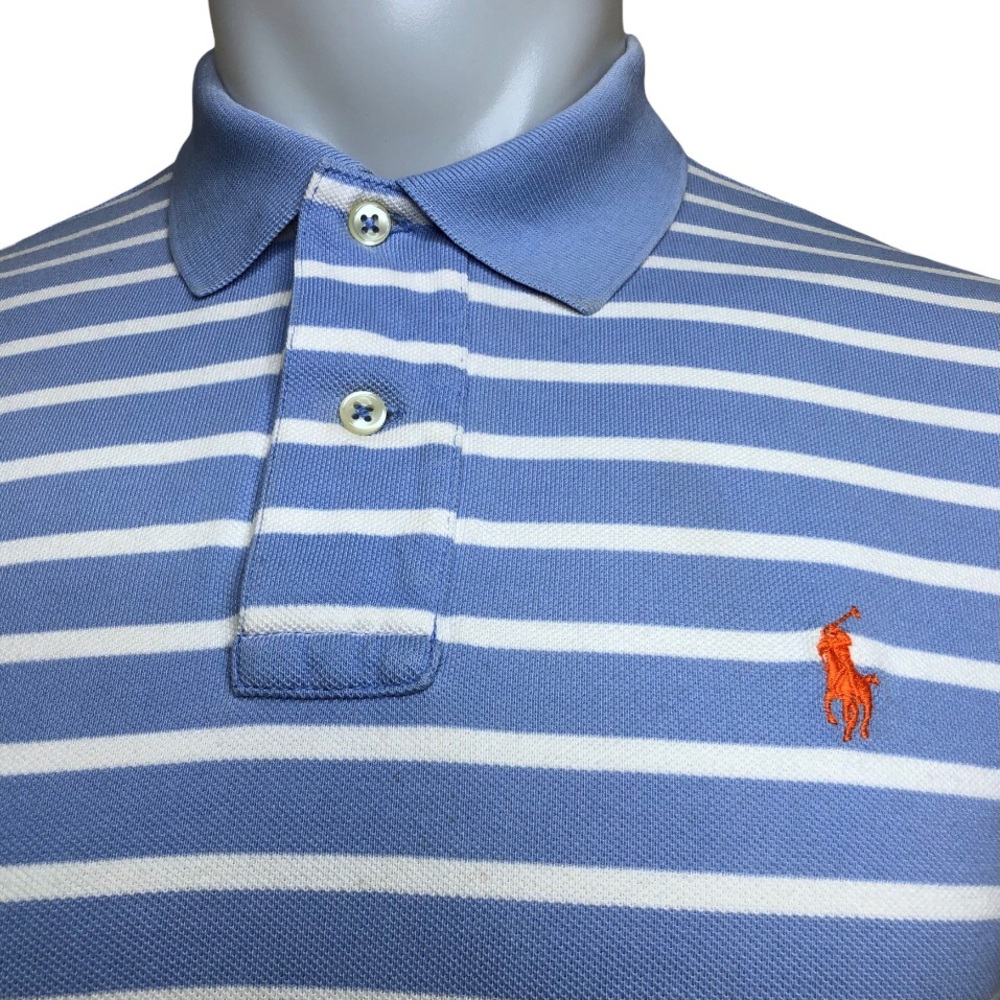 Polo Ralph Lauren Vintage Light Blue Striped Polo - Picture 2 of 5